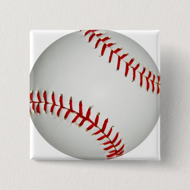 United States Baseball With Large Red Stitching Pinback Button (Front)