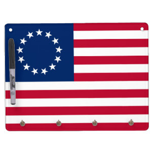 United States Betsy Ross Flag Dry Erase Board With Keychain Holder