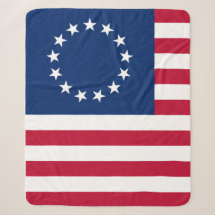 United States Betsy Ross Flag Sherpa Blanket
