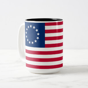 United States Betsy Ross Flag Two-Tone Coffee Mug