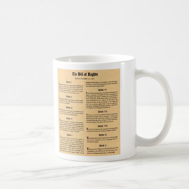 United States Bill of Rights Coffee Mug (Right)