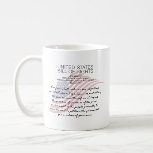 United States Bill Of Rights First Amendment Coffee Mug