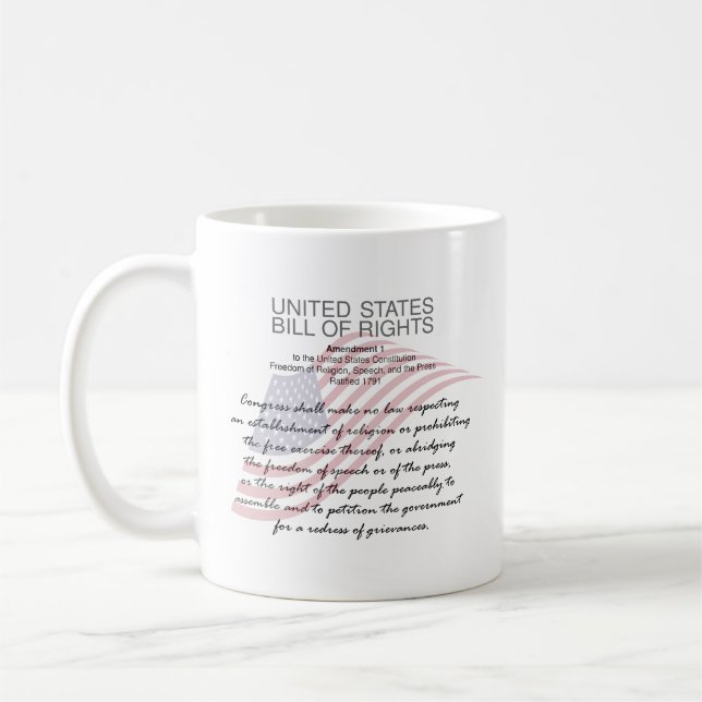 United States Bill Of Rights. First Amendment Coffee Mug (Left)