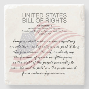 United States Bill Of Rights. First Amendment Stone Coaster