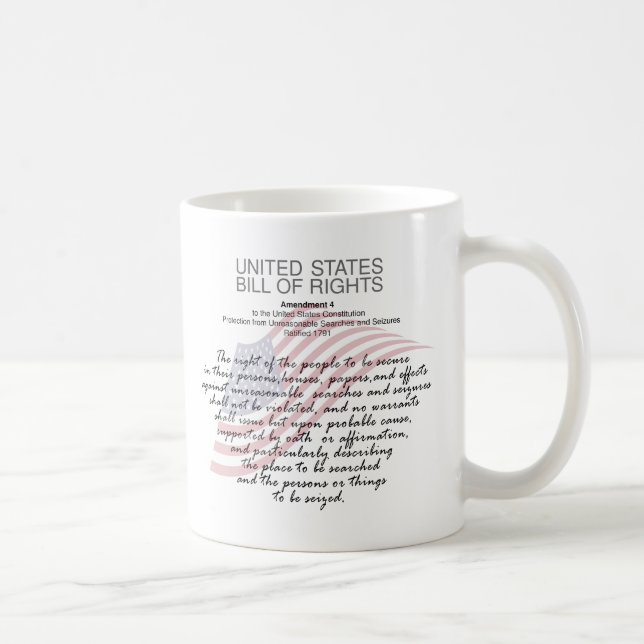 United States Bill Of Rights. Fourth Amendment Coffee Mug (Right)