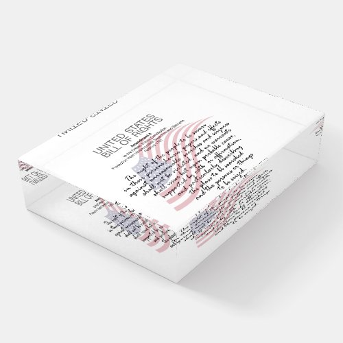 United States Bill Of Rights Fourth Amendment Paperweight