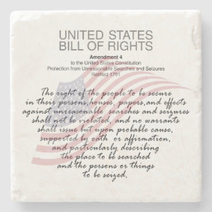 United States Bill Of Rights. Fourth Amendment Stone Coaster