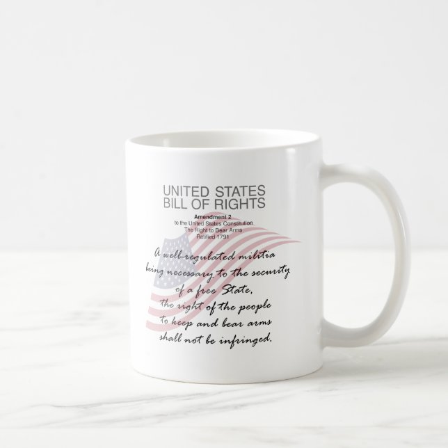 United States Bill Of Rights. Second Amendment Coffee Mug (Right)