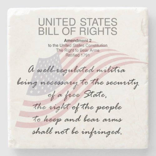 United States Bill Of Rights Second Amendment Stone Coaster