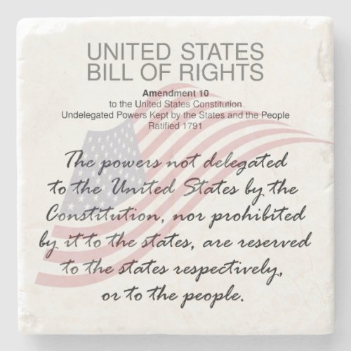 United States Bill Of Rights Tenth Amendment Stone Coaster