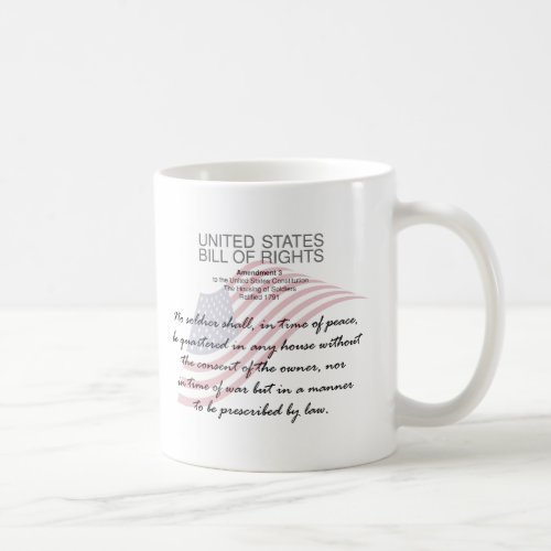 United States Bill Of Rights Third Amendment Coffee Mug