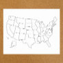 United States blank map US outline poster