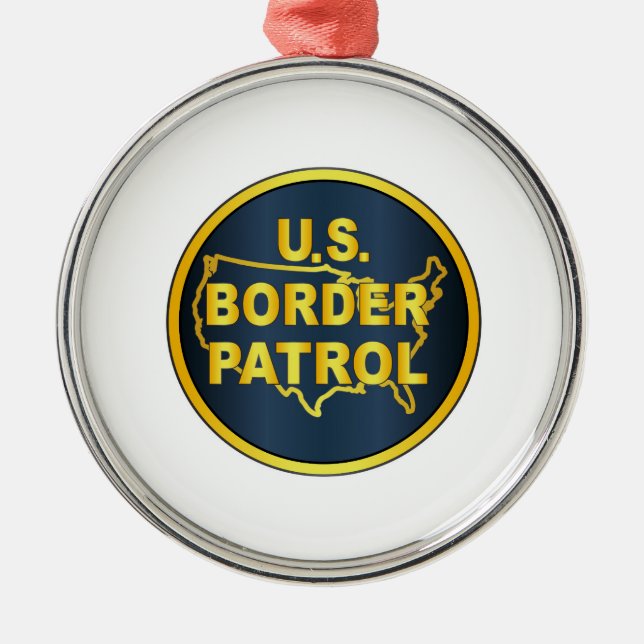 United States Border Control Metal Ornament (Front)