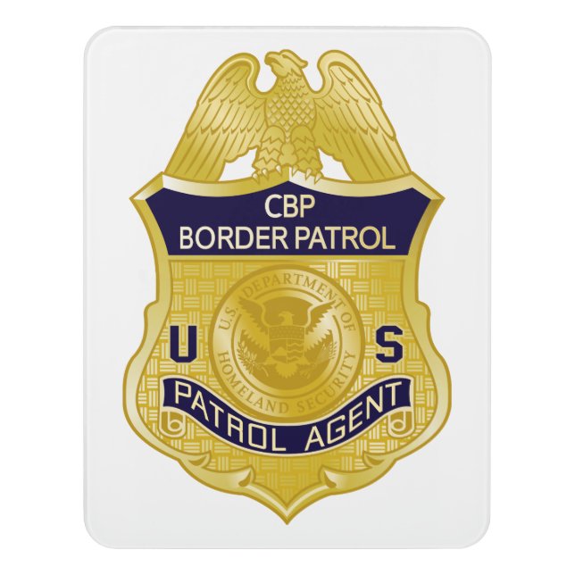 United States Border Patrol Badge Immigration Door Sign (Contemporary Vert)
