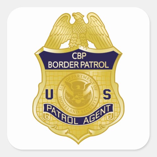 United States Border Patrol Badge Immigration Square Sticker