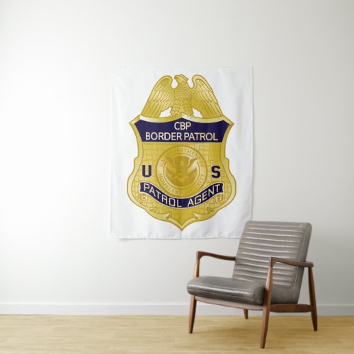 United States Border Patrol Badge Immigration Tapestry