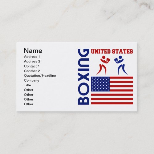 United States Boxin Business Card Templates