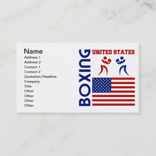 Customizable United States Boxin Business Card Templates