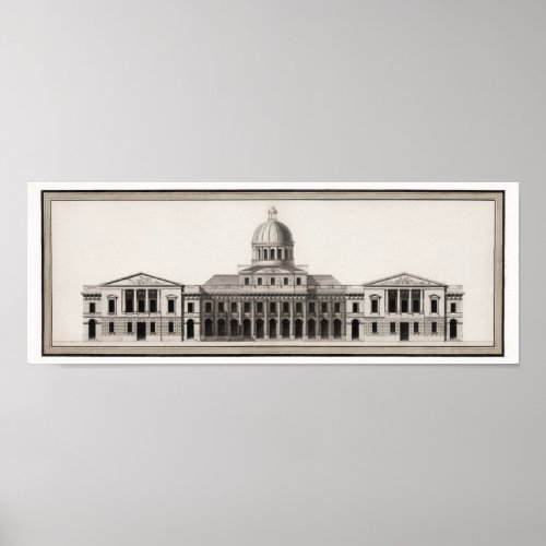 United States Capitol Architectural Drawing _ 1791 Poster