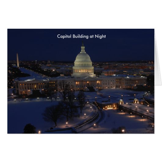 United States Capitol Building at Night Cards (Front Horizontal)