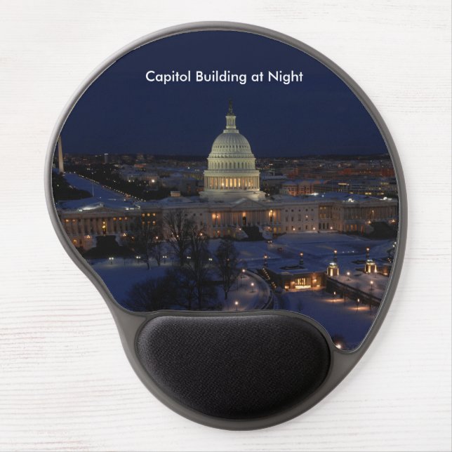 United States Capitol Building at Night Gel Mouse Pad (Front)