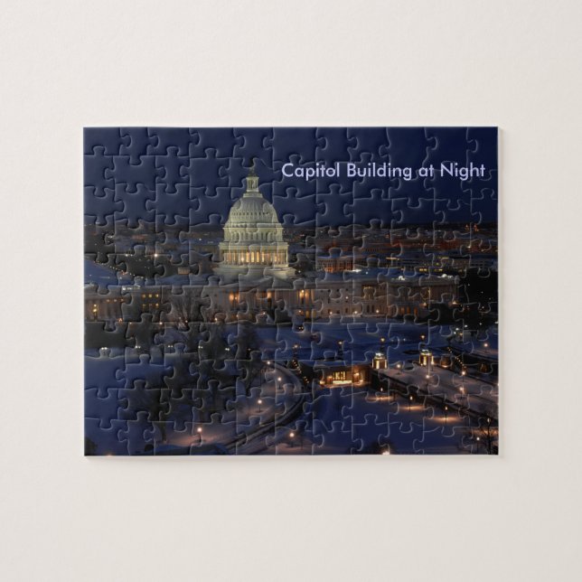 United States Capitol Building at Night Jigsaw Puzzle (Horizontal)