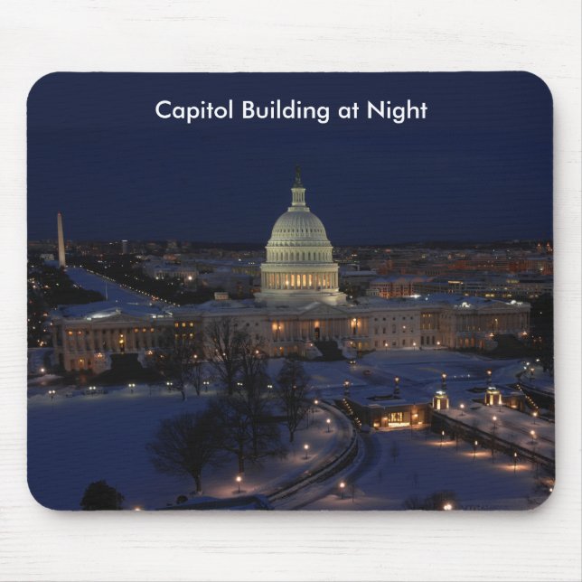 United States Capitol Building at Night Mouse Pad (Front)