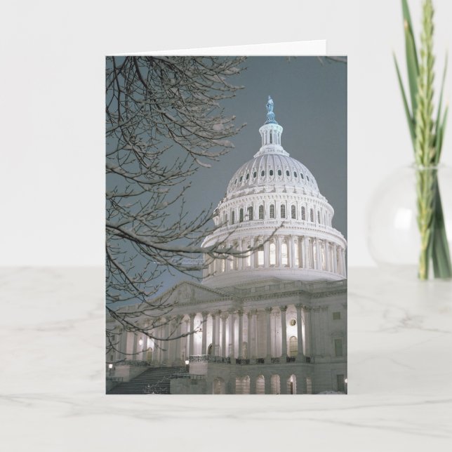 United States Capitol Building in Winter Dress Card (Front)