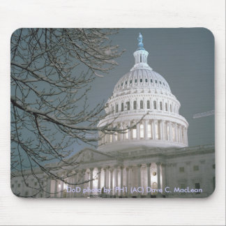 United States Capitol Building in Winter Dress Mouse Pad