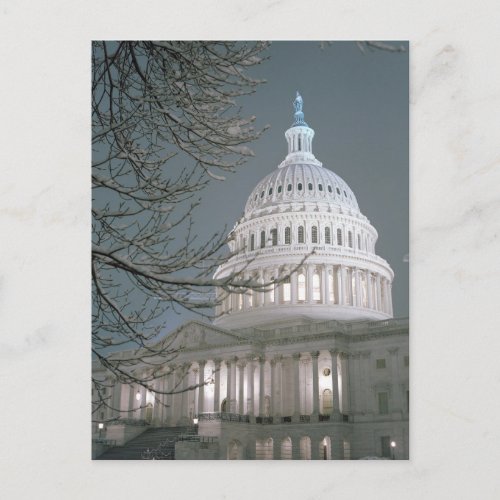 United States Capitol Building in Winter Dress Postcard