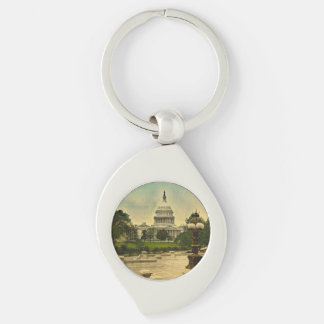 United States Capitol from Library Steps Date 1898 Keychain