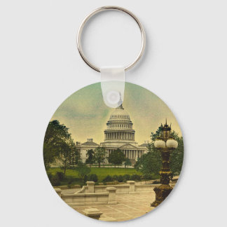 United States Capitol from Library Steps Date 1898 Keychain