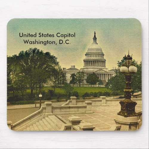 United States Capitol from Library Steps Date 1898 Mouse Pad