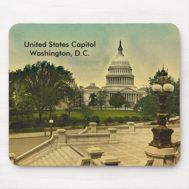 United States Capitol from Library Steps Date 1898 Mouse Pad (Front)