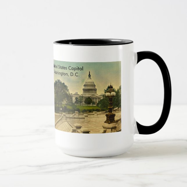 United States Capitol from Library Steps Date 1898 Mug (Right)
