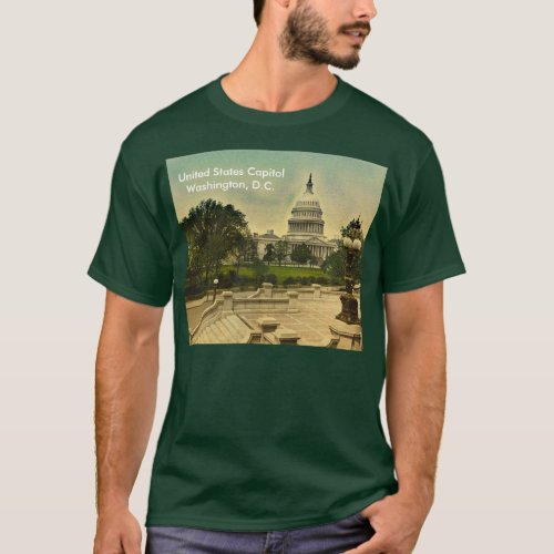 United States Capitol from Library Steps Date 1898 T_Shirt