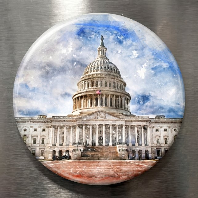 United States Capitol Pastel Drawing Washington DC Magnet (United States Capitol Pastel Drawing Washington DC. Magnet)