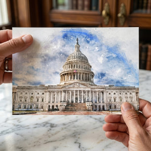 United States Capitol Pastel Drawing Washington DC Postcard