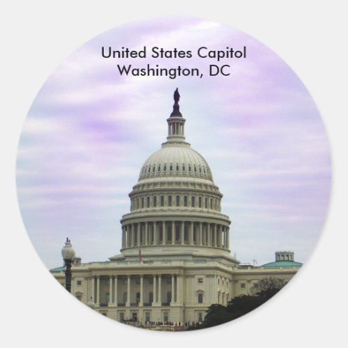 United States Capitol Washington DC Classic Round Sticker
