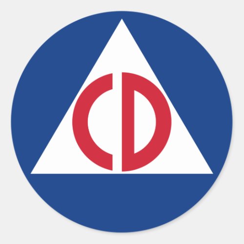 United States Civil Defense Logo Vintage Symbol Classic Round Sticker
