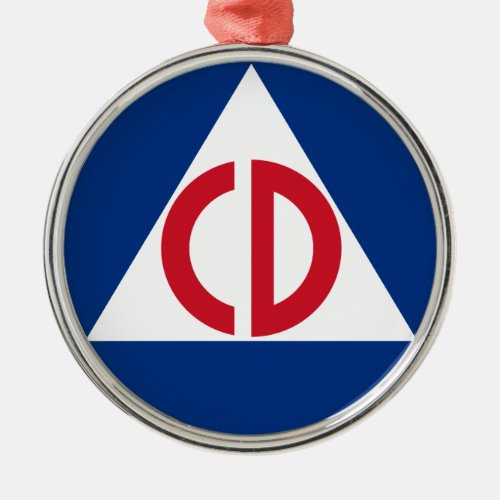 United States Civil Defense Logo Vintage Symbol Metal Ornament