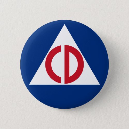 United States Civil Defense Logo Vintage Symbol Pinback Button