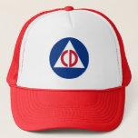 United States Civil Defense Logo Vintage Symbol Trucker Hat