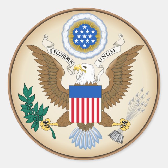 United States Coat of arms US Classic Round Sticker (Front)