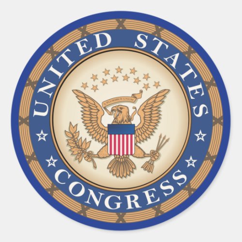United States Congress Classic Round Sticker