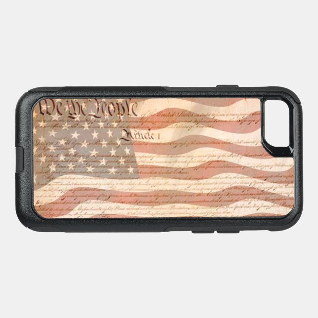 United States Constitution American Flag Otterbox iPhone Case (Back Horizontal)