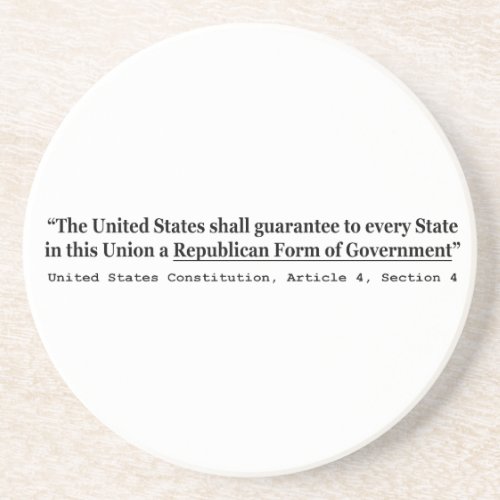 United States Constitution Article 4 Section 4 Sandstone Coaster