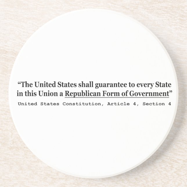 United States Constitution Article 4 Section 4 Sandstone Coaster (Front)