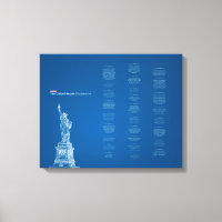 United States Constitution Blue and Liberty Statue