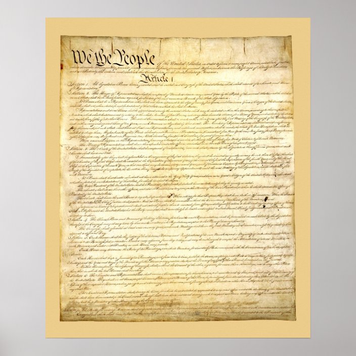 United States Constitution Poster/Print Poster | Zazzle.com